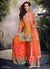 Orange Multicolored Handwork Sharara Style Suit