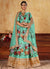 Sea Green Floral Print Lehenga Choli