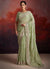 Pastel Green Embroidery Party Wear Saree