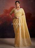 Yellow Embroidery Party Wear Saree