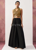 Black Waistcoat Style Indo Western Sharara Suit