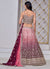 Wine Ombré Embroidered Wedding Lehenga Choli