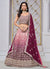 Wine Ombré Embroidered Wedding Lehenga Choli