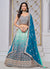 Turquoise Ombré Embroidered Wedding Lehenga Choli