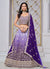 Purple Ombré Embroidered Wedding Lehenga Choli