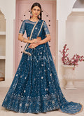 Royal Blue Embroidered Partywear Lehenga Choli