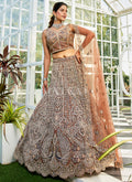 Light Brown Embroidery Bridal Lehenga Choli