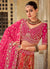 Pink And Orange Embroidery Silk Lehenga Choli