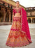 Rani Pink And Orange Embroidery Silk Lehenga Choli