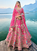 Magenta Multi Traditional Embroidery Bridal Lehenga Choli