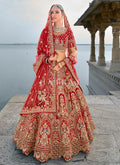 Red Golden Embroidered Traditional Lehenga Choli

