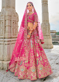 Fuchsia Pink Multi Embroidered Traditional Lehenga Choli