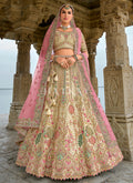 Ivory Multicolored Traditional Embroidery Bridal Lehenga Choli