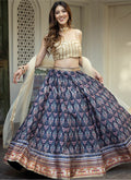 Blue Gota Patti Embroidery Lehenga Choli