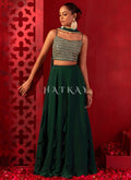 Green Golden Sequence Embroidered Lehenga Choli