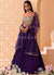 Purple Golden Sequence Embroidered Lehenga Choli