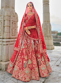 Bridal Red Traditional Embroidery Bridal Lehenga Choli