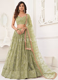 Light Green Traditional Wedding Lehenga Choli