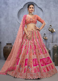 Peachish Pink Bridal Lehenga Choli