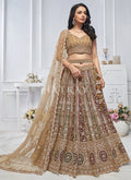 Beige Golden Bridal Lehenga Choli