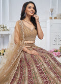 Beige Golden Bridal Lehenga Choli