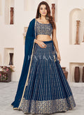 Royal Blue Sequence Embroidery Traditional Lehenga Choli