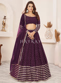 Deep Purple Sequence Embroidery Traditional Lehenga Choli