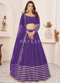 Violet Sequence Embroidery Traditional Lehenga Choli