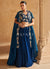 Royal Blue Handwork Cape Style Lehenga Choli