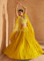 Golden Yellow Handwork Cape Style Lehenga Choli