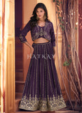 Deep Purple Jacket Style Lehenga Choli