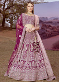 Wine Purple Multi Embroidered Bridal Lehenga Choli