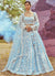 Mist Blue Traditional Embroidery Bridal Lehenga Choli