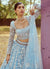 Mist Blue Traditional Embroidery Bridal Lehenga Choli