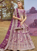 Purple Multi Embroidered Bridal Lehenga Choli