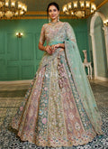 Turquoise Multicolored Bridal Lehenga Choli