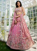 Rose Pink Multi Bridal Lehenga Choli