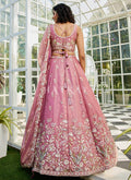 Rose Pink Multi Bridal Lehenga Choli