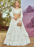 Off White Embroidery Bridal Lehenga Choli