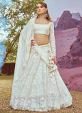 Off White Embroidery Bridal Lehenga Choli