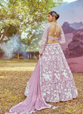 Lavender Embroidery Bridal Lehenga Choli