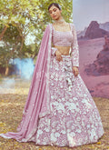 Lavender Embroidery Bridal Lehenga Choli