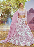 Lavender Embroidery Bridal Lehenga Choli