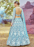 Sky Blue Embroidery Bridal Lehenga Choli