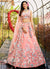 Peach Embroidery Bridal Lehenga Choli