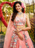 Peach Embroidery Bridal Lehenga Choli