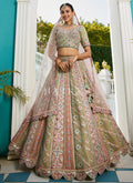 Lime Green Multi Bridal Lehenga Choli