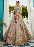 Lime Green Multi Bridal Lehenga Choli