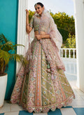 Lime Green Multi Bridal Lehenga Choli