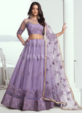 Lavender Embroidered Party Wear Lehenga Choli